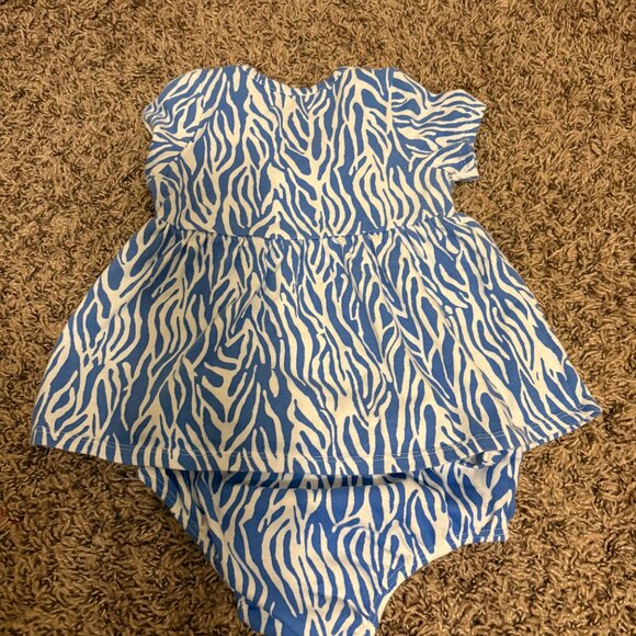 Diane Von Furstenberg for Target Wrap Dress 12 Month Blue and White Diaper Cover - Picture 3 of 3